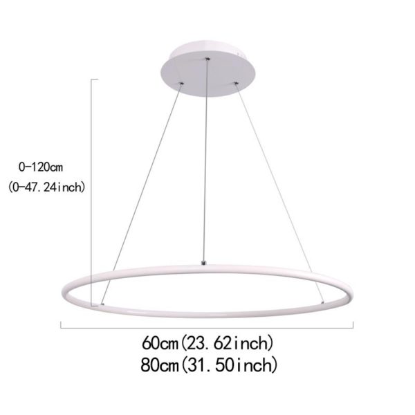 Contemporary Simple Ring Pendant Light Decorative Circle Pendant Light Living Room Bedroom Study Lighting - Image 2