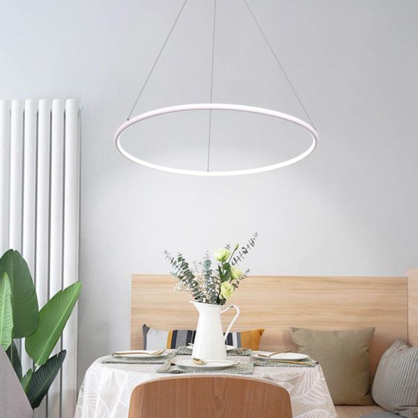 Contemporary Simple Ring Pendant Light Decorative Circle Pendant Light Living Room Bedroom Study Lighting - Image 3