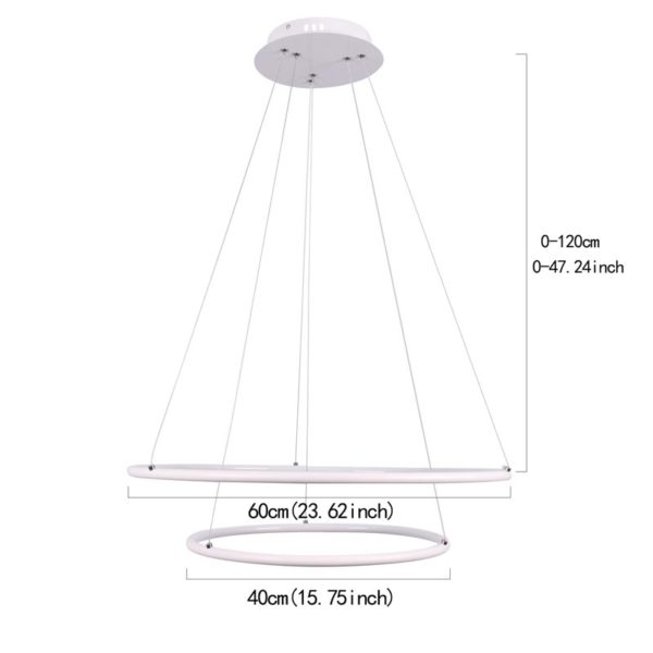 Creative White Pendant Light Nordic Ring Pendant Light Living Room Bedroom Study Decorative Lighting - Image 2