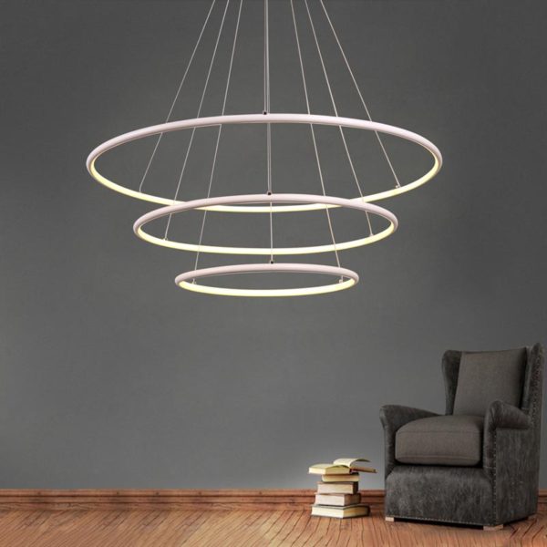 Modern 3 Rings Pendant Light Nordic Circle Pendant Light Living Room Bedroom Study Lighting - Image 9