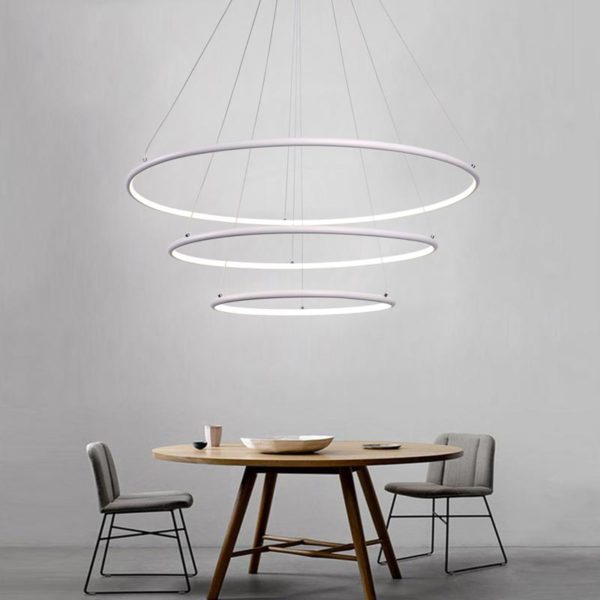 Modern 3 Rings Pendant Light Nordic Circle Pendant Light Living Room Bedroom Study Lighting - Image 3