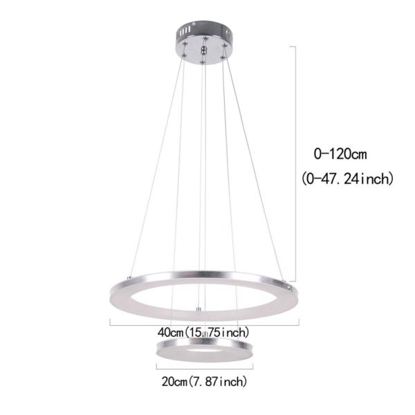 Nordic 2 Rings Pendant Light Modern LED Pendant Light Living Room Bedroom Study Simple Lighting - Image 2