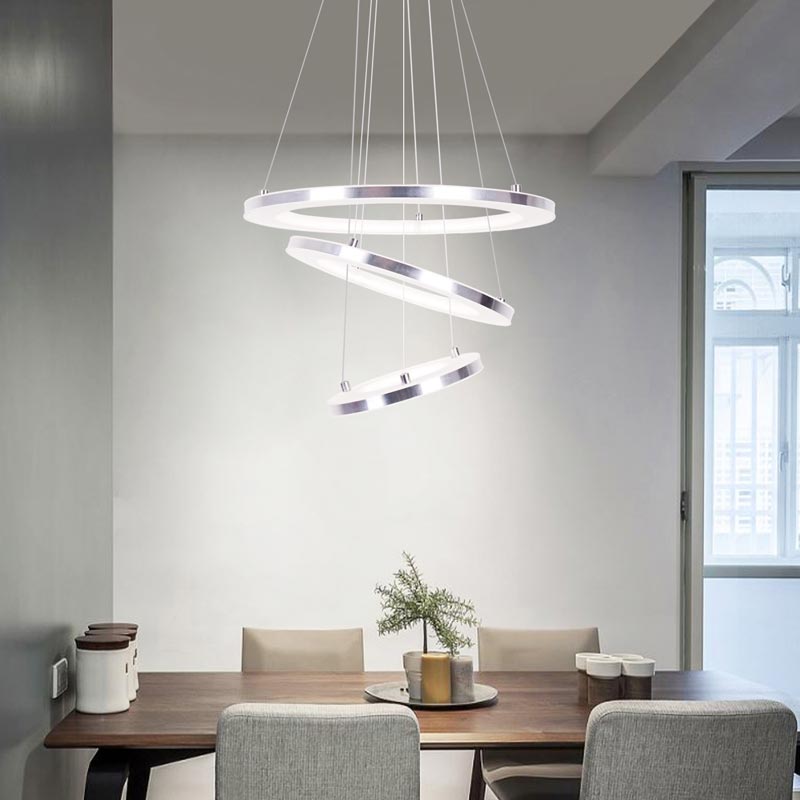Nordic Acrylic Ring Pendant Light, Modern Dining Room Lights