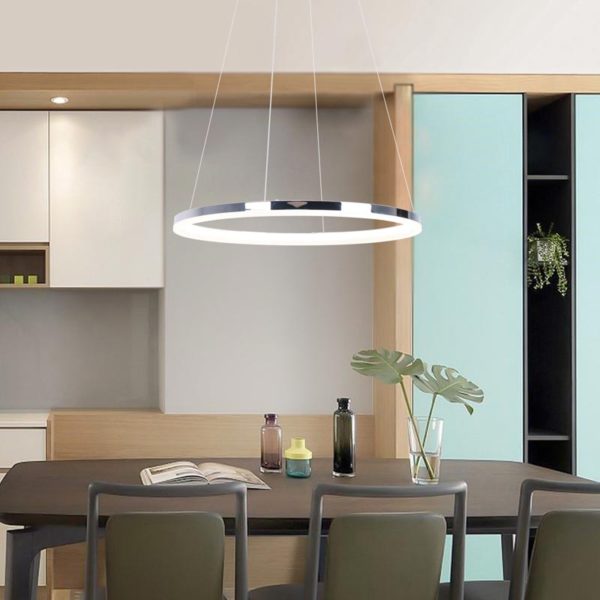 Creative Round Pendant Light Simple LED Pendant Light Living Room Bedroom Dining Room Lighting - Image 9