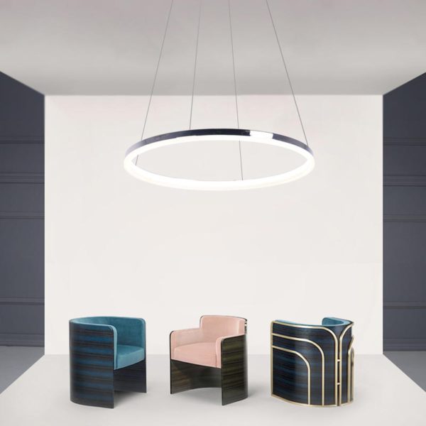 Creative Round Pendant Light Simple LED Pendant Light Living Room Bedroom Dining Room Lighting - Image 4