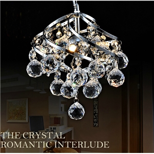 Crystal Pendant Lighting 1- light Mini Sparkling Crystal Contemporary Ceiling Light