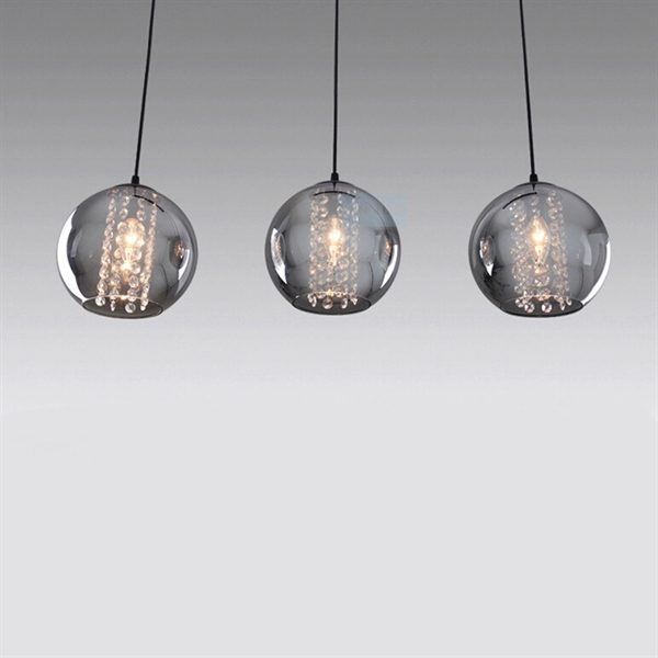 Modern Transparent Contemporary Glass Pendant Lights Bell Shaded with 3 Lights Dining Room Lighting Ideas Living Room Bedroom Ceiling Lights - Image 4