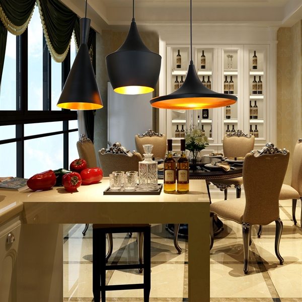 Pendant 3 Light Industrial Black Chandelier Iron Aluminum Spinning - Image 2