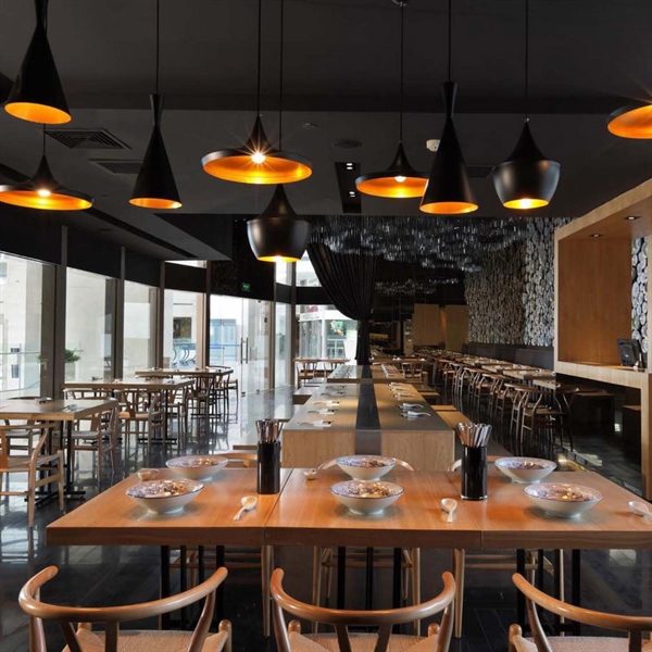 Pendant 3 Light Industrial Black Chandelier Iron Aluminum Spinning - Image 3