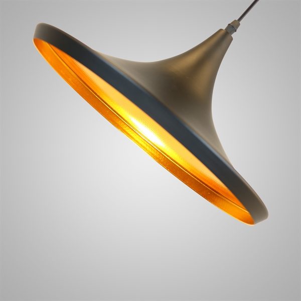 Pendant 3 Light Industrial Black Chandelier Iron Aluminum Spinning - Image 4