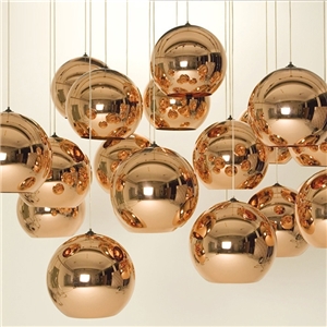 Glass Globe Pendant Light Minimalist Metal Glass Electroplating