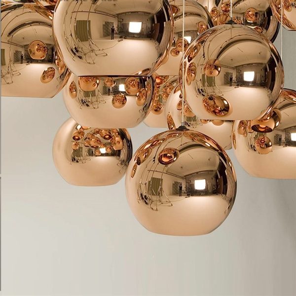 Glass Globe Pendant Light Minimalist Metal Glass Electroplating - Image 4