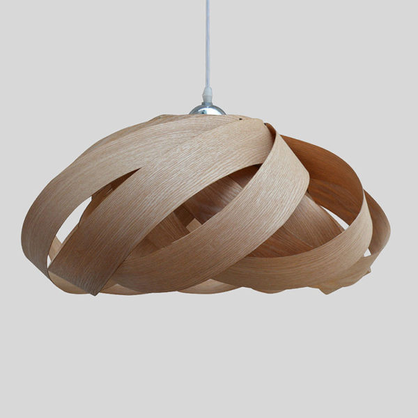 Rustic Style Natural Veneer Spiral Pendant Light 1-light 3-light - Image 2