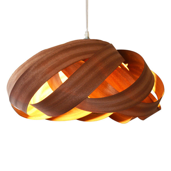 Rustic Style Natural Veneer Spiral Pendant Light 1-light 3-light - Image 3