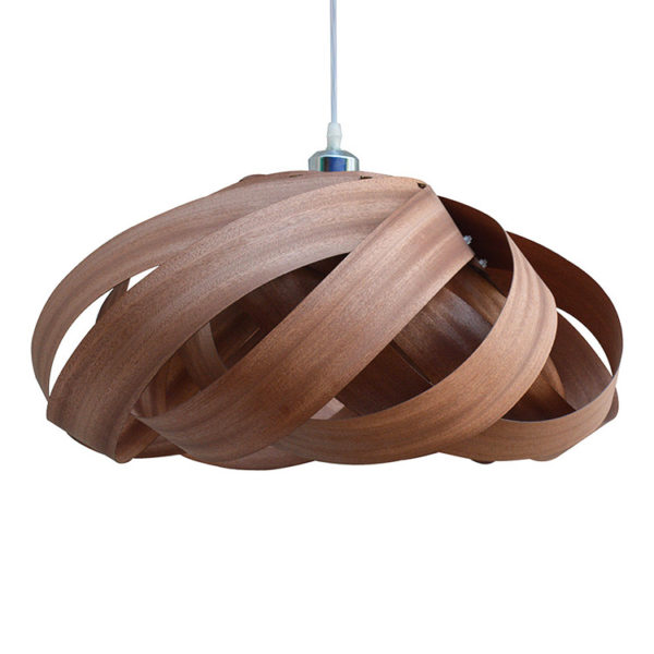 Rustic Style Natural Veneer Spiral Pendant Light 1-light 3-light - Image 4