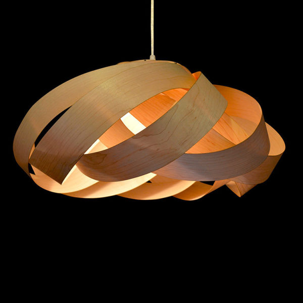 Rustic Style Natural Veneer Spiral Pendant Light 1-light 3-light - Image 5