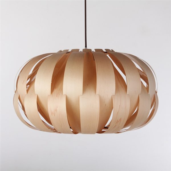 Rustic Style Natural Veneer Crown Shape Pendant Light 1-light - Image 7