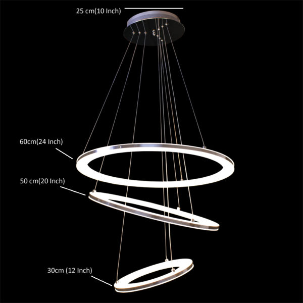 Modern Simple Acrylic LED Circle Pendant Light 3 Tiers Energy Saving - Image 8