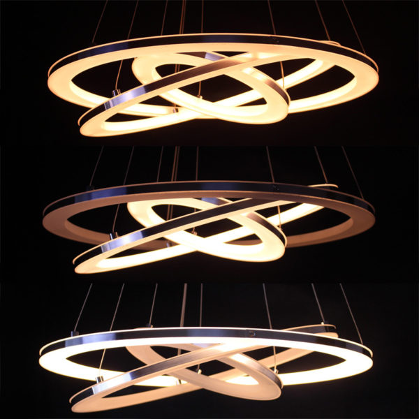 Modern Simple Acrylic LED Circle Pendant Light 3 Tiers Energy Saving - Image 4