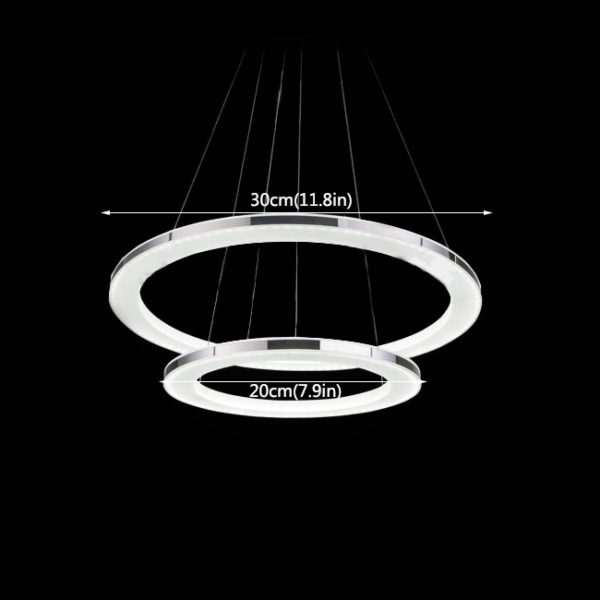 Modern Simple Acrylic LED Circle Pendant Light 2-light Energy Saving - Image 2