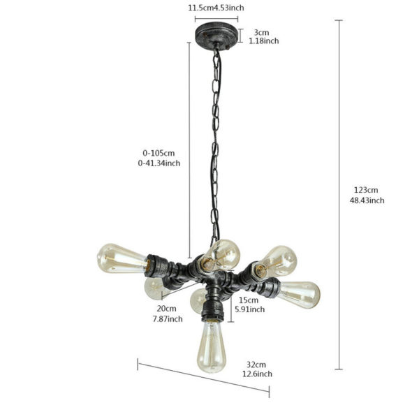 Chandeliers Rustic Lodge Vintage Living Room Bedroom Dining Room Lighting Ideas Study Room Office Metal - Image 3