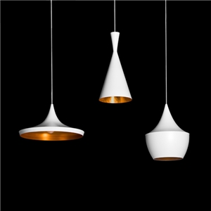 Pendant 3 Light Industrial White Iron Aluminum Spinning