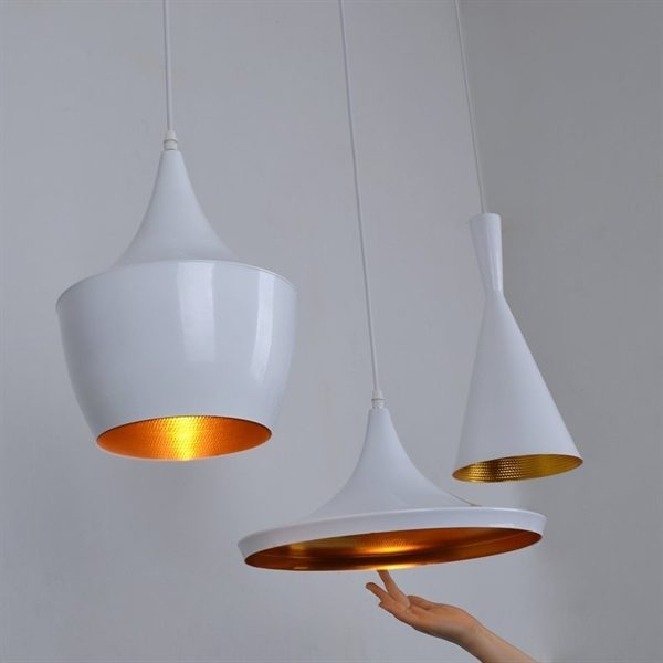 Pendant 3 Light Industrial White Iron Aluminum Spinning - Image 8