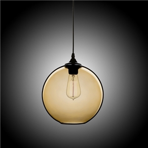 Modern Minimalist Glass Pendant Light Globe Pendant with 1 Light Amber Color Dining Room Lighting Ideas Living Room Bedroom Lighting (Color of Love)