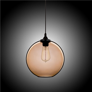 Modern Minimalist Glass Pendant Light Globe Pendant with 1 Light Coffee Color Dining Room Lighting Ideas Living Room Bedroom Lighting (Color of Love)