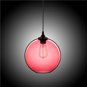 Modern Minimalist Glass Pendant Light Globe Pendant with 1 Light Dull Red Color Dining Room Lighting Ideas Living Room Bedroom Lighting (Color of Love)