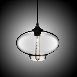 Hand-Blown Glass Pendant Light Fish Bowl Shade Ceiling Fixture with 1 Light Plain Color Dining Room Lighting Ideas Living Room Bedroom Lighting (Color of Love)