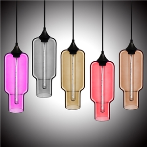 Modern Transparent Glass Pendant Light Hand Blown Colorful with 1 Light Dining Room Lighting Ideas Lighting Living Room Bedroom Ceiling Lights