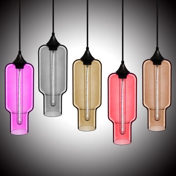 Modern Transparent Glass Pendant Light Hand Blown Colorful with 1 Light Dining Room Lighting Ideas Lighting Living Room Bedroom Ceiling Lights - Image 8