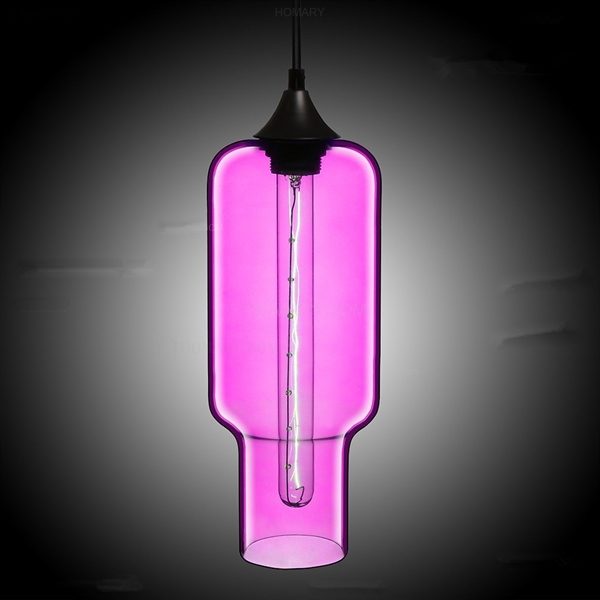 Modern Transparent Glass Pendant Light Hand Blown Colorful with 1 Light Dining Room Lighting Ideas Lighting Living Room Bedroom Ceiling Lights - Image 9