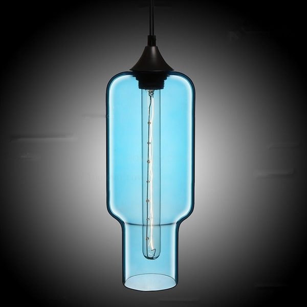 Modern Transparent Glass Pendant Light Hand Blown Colorful with 1 Light Dining Room Lighting Ideas Lighting Living Room Bedroom Ceiling Lights - Image 2