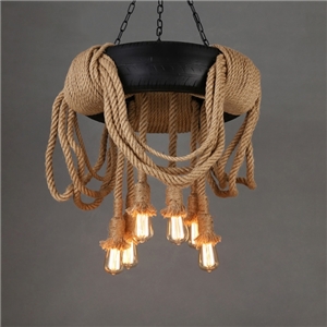 Creative Tire Hemp Rope Chandelier Restoring Ancient Ways
