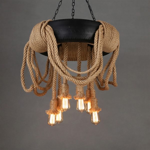 Creative Tire Hemp Rope Chandelier Restoring Ancient Ways - Image 4