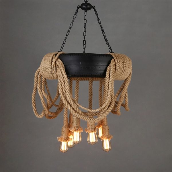Creative Tire Hemp Rope Chandelier Restoring Ancient Ways - Image 5