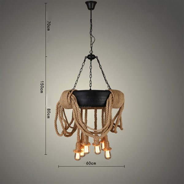 Creative Tire Hemp Rope Chandelier Restoring Ancient Ways - Image 2