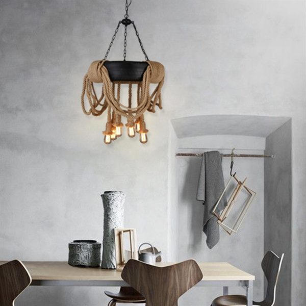 Creative Tire Hemp Rope Chandelier Restoring Ancient Ways - Image 3