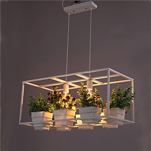 A Greenhouse Pot Restaurant Dining Room Lron Chandelier Double Personality Energy Saving