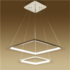 Modern Simple Metal + Acrylic White / Warm White Light LED Patch Ceiling Light 2 Layers 50CM+30CM Energy Saving