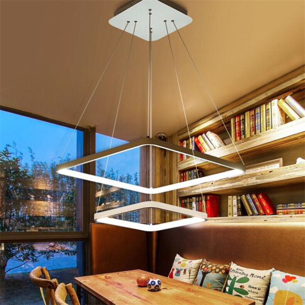 Modern Simple Metal + Acrylic White / Warm White Light LED Patch Ceiling Light 2 Layers 50CM+30CM Energy Saving - Image 7