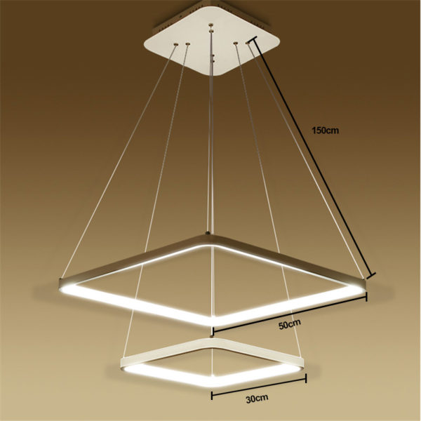 Modern Simple Metal + Acrylic White / Warm White Light LED Patch Ceiling Light 2 Layers 50CM+30CM Energy Saving - Image 4