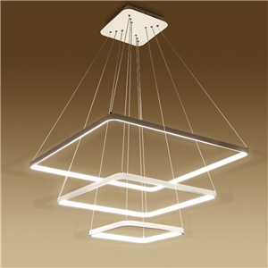 Modern Simple LED Pendant Light Metal + Acrylic White / Warm White Light LED Patch Ceiling Light 3 Layers 70CM+50CM+30CM Energy Saving