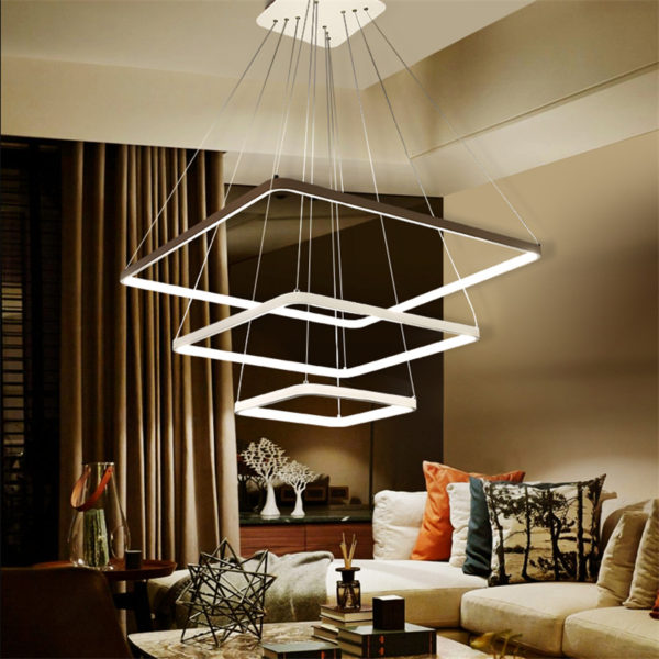 Modern Simple LED Pendant Light Metal + Acrylic White / Warm White Light LED Patch Ceiling Light 3 Layers 70CM+50CM+30CM Energy Saving - Image 6
