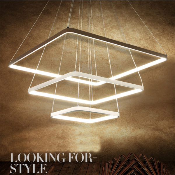 Modern Simple LED Pendant Light Metal + Acrylic White / Warm White Light LED Patch Ceiling Light 3 Layers 70CM+50CM+30CM Energy Saving - Image 2