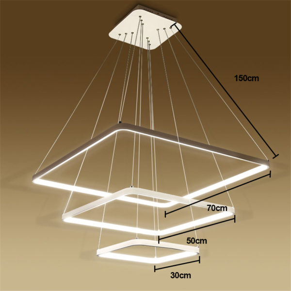 Modern Simple LED Pendant Light Metal + Acrylic White / Warm White Light LED Patch Ceiling Light 3 Layers 70CM+50CM+30CM Energy Saving - Image 4