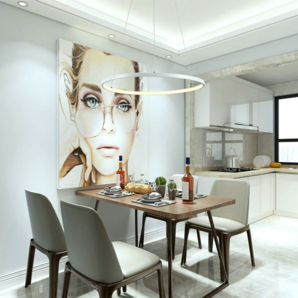 Modern Simple LED Pendant Light Metal + Acrylic White / Warm White Light LED Patch Ceiling Light 30W Energy Saving - Image 3