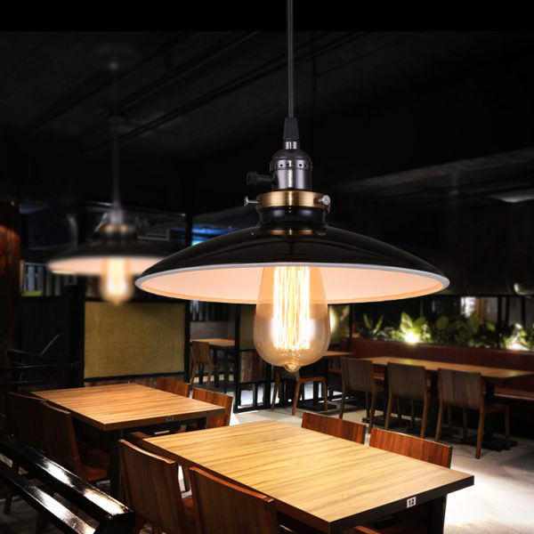 American Rural Industrial Retro Style Iron Craft UFO Modeled Pendant Light - Image 2